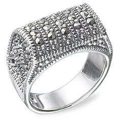 МАРКАЗИТ Кольцо с марказитами из серебра HR356, размер 20.5