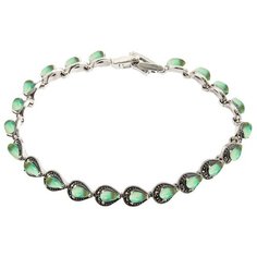 МАРКАЗИТ Браслет с перламутром и марказитами из серебра BR667, 19 см, 13.04 г