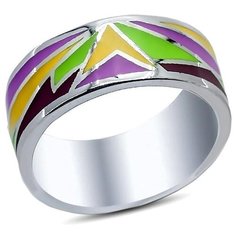 Silver WINGS Кольцо с эмалью из серебра 21qsjud00635mix1-19, размер 16