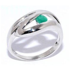 Silver WINGS Кольцо с изумрудами из серебра 21gre2172-69, размер 18