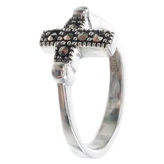 МАРКАЗИТ Кольцо с марказитами из серебра HR428, размер 16.5