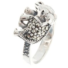 МАРКАЗИТ Кольцо с марказитами из серебра HR590, размер 16.5