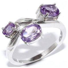 Silver WINGS Кольцо с аметистами из серебра 210134-r-am-06, размер 17