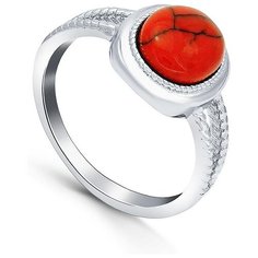 Silver WINGS Кольцо с кораллами из серебра 21set10648-113, размер 19