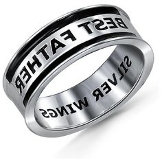 Silver WINGS Кольцо с эмалью из серебра 01father-06, размер 21.5