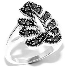 Silver WINGS Кольцо с марказитами из серебра 31qsolg00162-19, размер 18