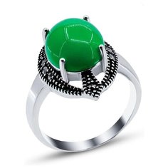 Silver WINGS Кольцо с марказитами и агатами из серебра 21qsolg00101e-19, размер 18.5