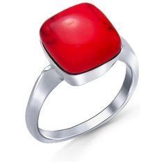 Silver WINGS Кольцо с кораллами из серебра 21set14919-113, размер 17