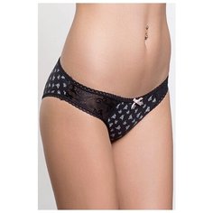 Salvador Dali Трусы слипы низкой посадки с принтом и кружевом, размер 50, черный