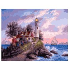 ВанГогВоМне Картина по номерам "Дом с маяком", 40х50 см (ZX 22122)