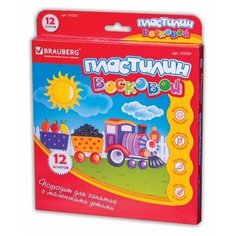 Пластилин BRAUBERG восковой 12 цветов 180г (103307)