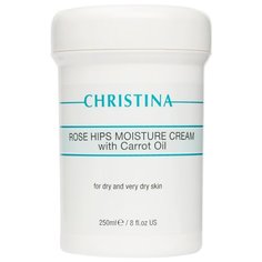 Christina Rose Hips Moisture Cream With Carrot Oil For Dry And Very Dry Skin Увлажняющий крем с маслом моркови для сухой и очень сухой кожи Шиповник для лица, 250 мл