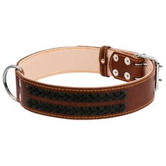 Ошейник COLLAR двойной с косой 0352 57-69 см коричневый