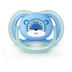 Пустышка силиконовая ортодонтическая Philips AVENT Ultra Air SCF542/12 6-18 м (1 шт) зеленый/голубой