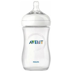 Philips AVENT Бутылочка полипропиленовая Natural SCF033/17, 260 мл с 1 мес., прозрачная