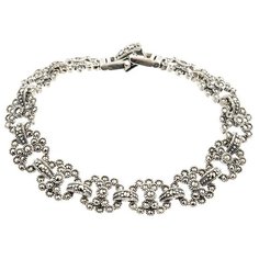 МАРКАЗИТ Браслет с марказитами из серебра BR168, 18.5 см, 21.98 г