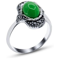 Silver WINGS Кольцо с марказитами и агатами из серебра 21qsolg00090e-19, размер 18.5