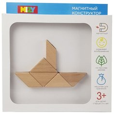 Магнитный конструктор Mizy Деревянный 22001 Пароходик