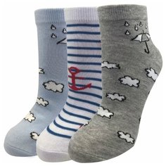 носки Cinema МЛ-20 3 пары Opium, 25, голубой/серый/белый