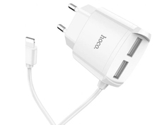 Зарядное устройство Hoco C59A Mega Joy Double Port + Lightning White