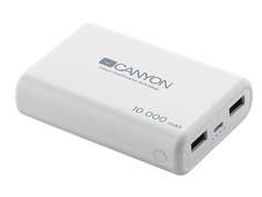 Внешний аккумулятор Canyon Power Bank 10000mAh White CNS-CPBP10W