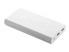 Внешний аккумулятор Canyon Power Bank 20000mAh White CNE-CPBF200W