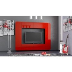 Шкаф многоцелевого назначения Олимп Лаванда-2 Н венге / ПВХ красный глянец Olimp