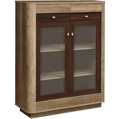 Шкаф комбинированный Олимп 34.08-02 фантазия дуб каньон / дуб кальяри / профиль дуб каньон / профиль дуб кальяри / ДВПО венге / стекло Olimp