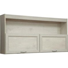 Полка навесная Олимп 32.19 сохо бетон пайн белый / Masa Decor бетон пайн белый / профиль бетон пайн белый патина / ДВПО белый Olimp