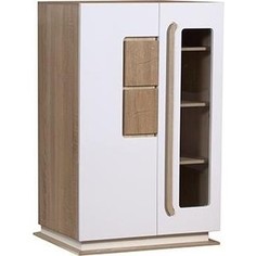 Шкаф комбинированный Олимп 30.03-02 Дора дуб сонома / белый / ДВПО белый / ПВХ белый глянец снег Olimp