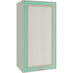 Шкаф навесной Олимп 06.107 вудлайн кремовый / ДВПО белый / Masa Decor аруша венге / профиль аруша венге кожа мята Olimp