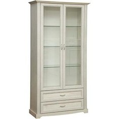 Шкаф комбинированный Олимп 32.05 сохо бетон пайн белый / Masa Decor бетон пайн белый / профиль бетон пайн белый патина / ДВПО белый / стекло Olimp