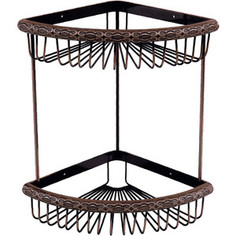 Полка угловая Lemark Jasmine 24х24х36,5 двухъярусная, черная бронза (LM6682ORB)