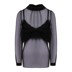 Блузка с отделкой перьями Sacai