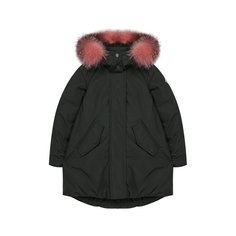 Парка с меховой отделкой на капюшоне Moncler Enfant