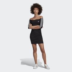Платье Off-the-Shoulder adidas Originals