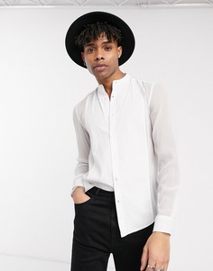 Прозрачная рубашка с контрастной вставкой ASOS DESIGN-Белый