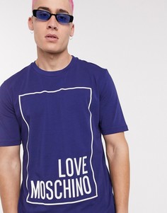 Фиолетовая футболка с логотипом Love Moschino-Черный