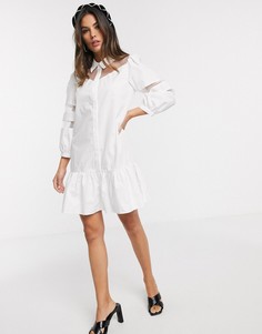 Белое платье-рубашка мини River Island-Черный