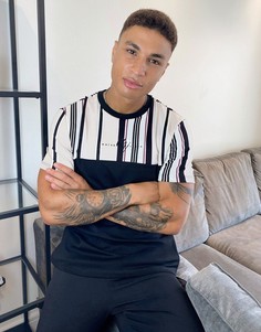 Футболка с белой вставкой в полоску River Island-Белый