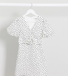 Платье мини в горошек с поясом Forever New Petite-Мульти