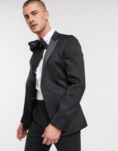 Черный пиджак скинни с тигровыми полосами ASOS DESIGN