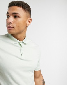 Зеленое трикотажное поло из органического хлопка ASOS DESIGN-Зеленый