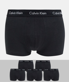 Набор из 5 хлопковых боксеров-брифов с заниженной талией Calvin Klein-Черный