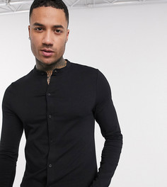 Черная трикотажная рубашка из органического хлопка ASOS DESIGN Tall-Черный