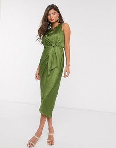 Платье миди цвета хаки с вырезом капелькой Ted Baker-Зеленый