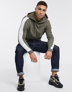 Худи цвета хаки с полосками ASOS DESIGN-Зеленый