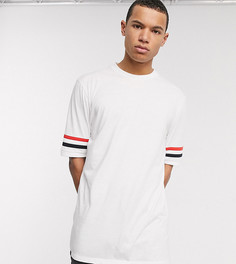 Oversized-футболка с полосками на рукавах Le Breve Tall-Белый