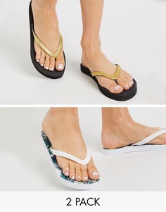 Две пары шлепанцев (с пальмовым принтом/др.) Truffle Collection-Мульти