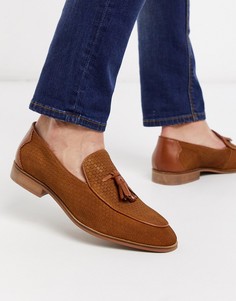 Светло-коричневые замшевые лоферы с кисточками KG by Kurt Geiger-Светло-коричневый
